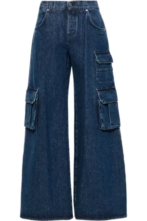 OFF-WHITE Femme, Jeans, Bleu, Taille: W26 Cargo Wide Leg Jeans