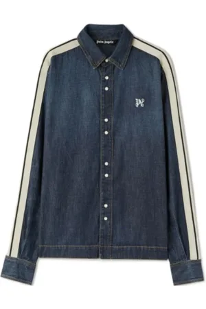 Palm Angels Homme, Chemises, Bleu, Taille: M Chemise Oversize Élégante en Denim