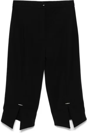 MUGLER Femme, Shorts, Noir, Taille: 36 FR Pantalon Fendu sur le Devant Taille Haute