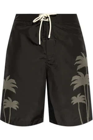 Palm Angels Homme, Maillots de bain, Noir, Taille: S Shorts de bain imprimé
