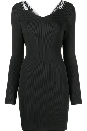 OFF-WHITE Femme, Robes, Noir, Taille: 38 FR Robe Côtelée