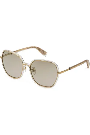 Furla Femme, Accessoires, Jaune, Taille: ONE Size Lunettes de soleil avec monture dorée et verres gris