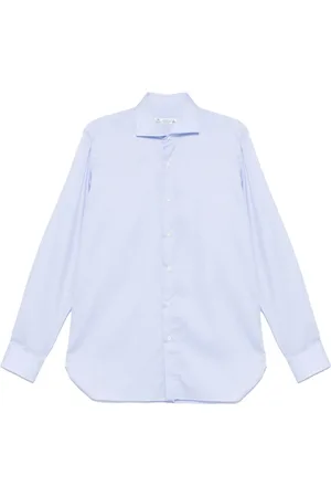 LUIGI BORRELLI NAPOLI Homme, Chemises, Bleu, Taille: L Chemise en Coton Italienne Ps12150