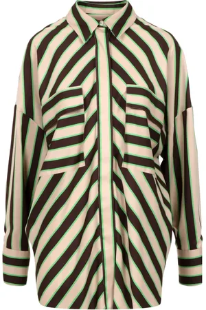 Msgm Femme, Blouses et Chemises, , Taille: 42 FR Chemise en Twill Rayé avec Col Clic