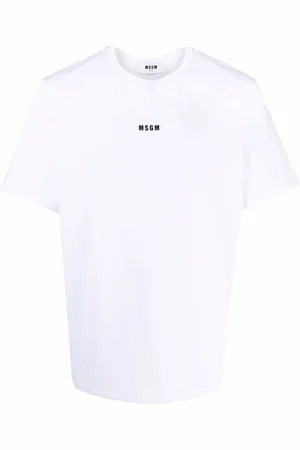 Msgm Homme, Tops, Blanc, Taille: M T-shirt avec logo imprimé