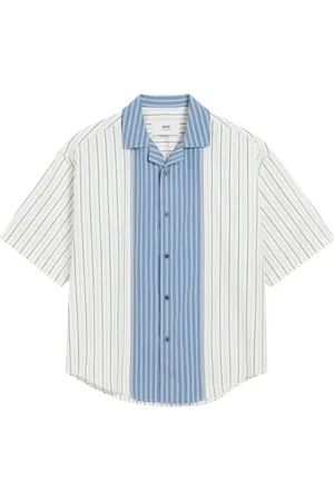 Ami Homme, Chemises, Multicolore, Taille: L Chemise à rayures verticales à col camp