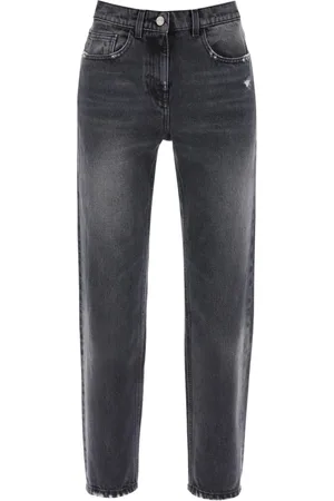 Palm Angels Femme, Jeans, Gris, Taille: W27 Jean Coupe Droite Délavage Vintage