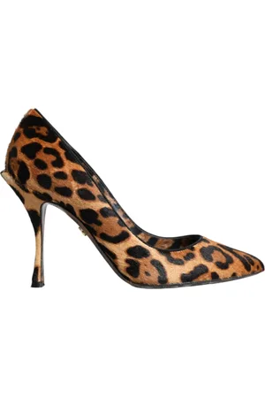 Dolce & Gabbana Femme, Chaussures, Brun, Taille: 36 EU Escarpins Talons en Poils de Veau Léopard