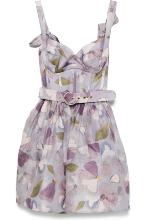 ZIMMERMANN Femme, Robes, Multicolore, Taille: 38 FR Robe Violette Clair avec Encolure Cœur