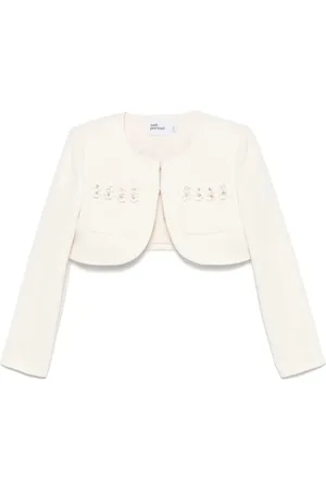 Self-Portrait Femme, Vestes, , Taille: 40 FR Veste à Sequins 3D en Crêpe Crème