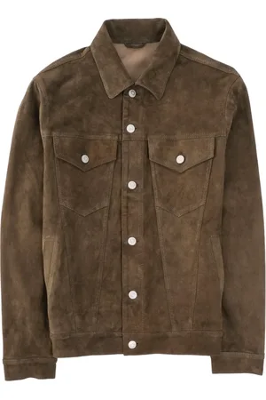 GIORGIO BRATO Homme, Vestes, Vert, Taille: L Veste en Cuir Vert-marron