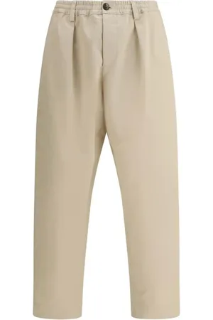 Marni Homme, Pantalons, , Taille: L Pantalon Cropped en Coton avec Taille Élastiquée