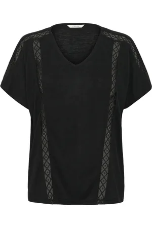 Cream Femme, Tops, Noir, Taille: 42 FR T-shirt Top col en V en Pitch
