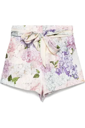 ZIMMERMANN Femme, Shorts, Multicolore, Taille: 38 FR Robe Rose à Imprimé Floral et Ceinture
