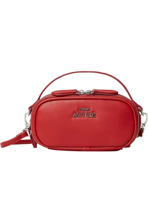 ACTITUDE Femme, Sacs, Rouge, Taille: ONE Size Sac bandoulière rouge avec logo métallique