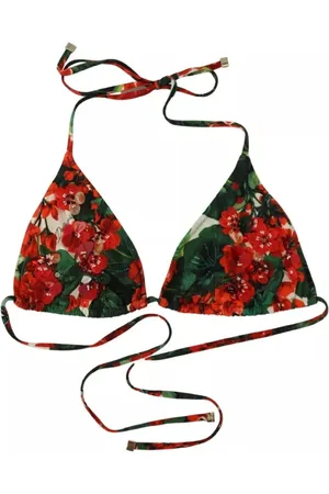 Dolce & Gabbana Femme, Maillots de bain, Multicolore, Taille: 40 FR Haut de bikini multicolore à col halter et géranium