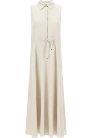 HERNO Femme, Robes, , Taille: 36 FR Robe chemise en lin avec taille ajustable