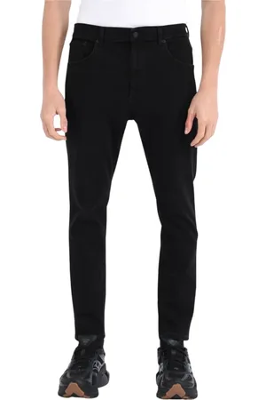 Dondup Homme, Jeans, Noir, Taille: W34 Jean Super Skinny Usé avec Logo Métallique