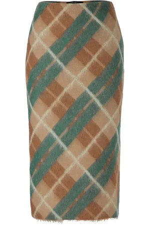 Marc Cain Femme, Jupes, Multicolore, Taille: 40 FR Jupe en Tricot à Carreaux Fabriquée en Allemagne