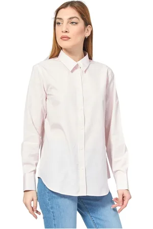 Guess Femme, Blouses et Chemises, Rose, Taille: 38 FR Chemise rose à manches longues avec motif micro all-over