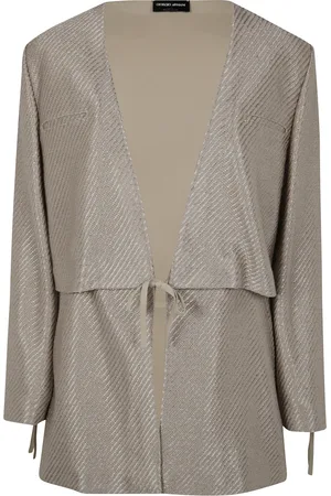 Giorgio Armani Femme, Vestes, Brun, Taille: 40 FR Veste en jersey jacquard
