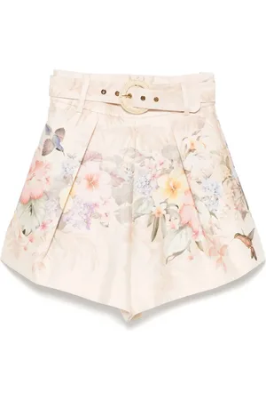 ZIMMERMANN Femme, Shorts, Multicolore, Taille: 38 FR Robe Rose Pâle Plissée avec Poches