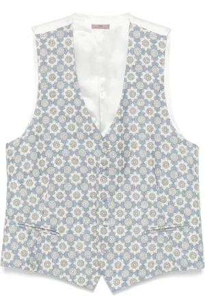 Lady Anne Homme, Costumes, Multicolore, Taille: L Gilet Indigo Jacquard