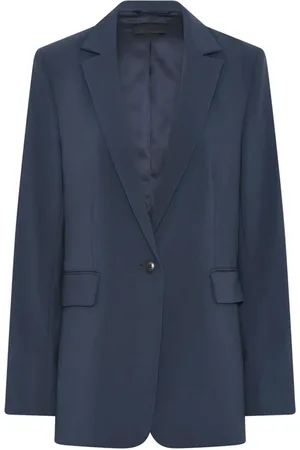 C.ro Femme, Vestes, Bleu, Taille: 46 FR Blazer classique marine avec poches à rabat