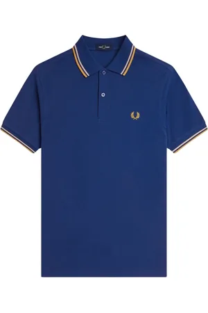 Fred Perry Homme, Tops, Bleu, Taille: S Polo Bleu à Double Rayure
