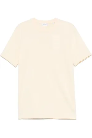 Les Deux Homme, Tops, , Taille: M T-shirt Jaune Pastel avec Logo Brodé