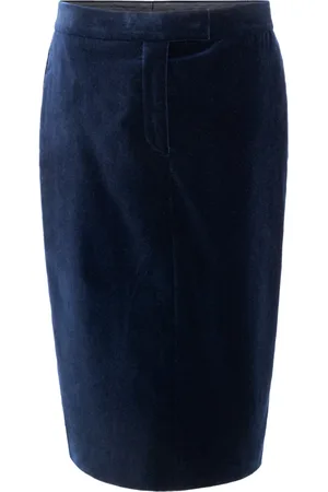 Tom Ford Femme, Jupes, Bleu, Taille: 36 FR Jupe Midi en Velours Bleu avec Fermeture Éclair