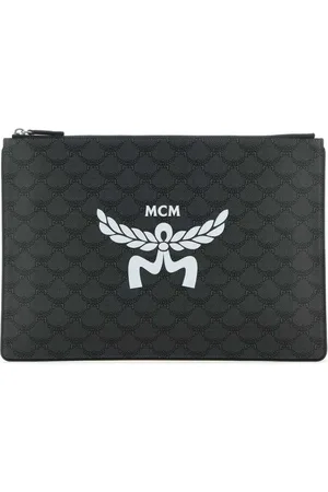 MCM Homme, Sacs, Noir, Taille: ONE Size Pochette en toile imprimée