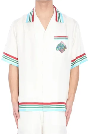 Casablanca Homme, Chemises, Blanc, Taille: L Chemise blanche classique avec bordure à rayures
