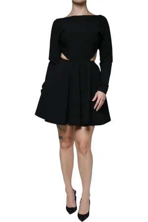 Dolce & Gabbana Femme, Robes, Noir, Taille: 36 FR Robe Mini A-Line en Viscose Noire