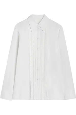 Jil Sander Femme, Blouses et Chemises, Blanc, Taille: 36 FR Chemise Blanche en Lin à Boutons