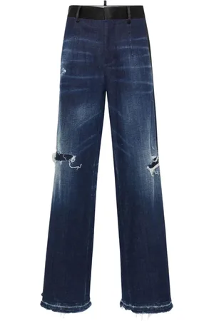 Dsquared2 Femme, Jeans, Bleu, Taille: 40 FR Jean Large Bleu Effet Vieilli