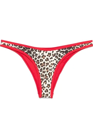 Frankies Bikinis Femme, Maillots de bain, Multicolore, Taille: 42 FR Maillot de Bain Imprimé Léopard avec Bordure Contrastante