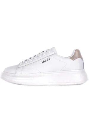 Liu Jo Homme, Chaussures, Blanc, Taille: 45 EU Baskets Sportifs Logo Côté en Cuir