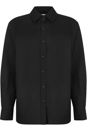 Calvin Klein Femme, Blouses et Chemises, Noir, Taille: 44 FR Chemise Casual en Mélange de Lin