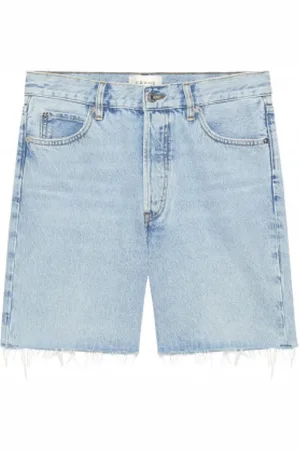 Frame Femme, Shorts, Bleu, Taille: W27 Shorts classiques en coton taille haute