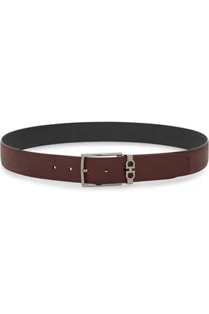 Salvatore Ferragamo Homme, Accessoires, Brun, Taille: 105 CM Ceinture en Cuir Rouge avec Boucle