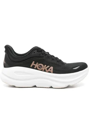 Hoka One One Femme, Chaussures, Noir, Taille: 37 1/2 EU Baskets Noires avec Semelle Épaisse et Logo