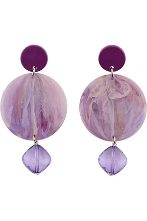 Emporio Armani Femme, Accessoires, Violet, Taille: ONE Size Pendentif circulaire avec pierre multicolore
