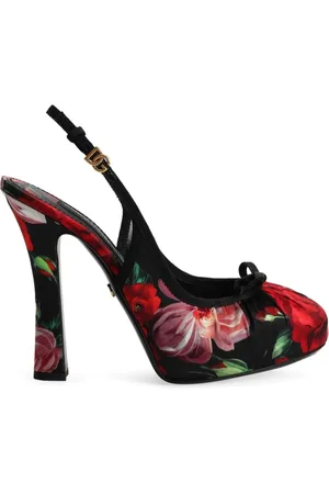 Dolce & Gabbana Femme, Chaussures, Multicolore, Taille: 37 1/2 EU Chaussures Slingback Noires avec Talon Sculpté