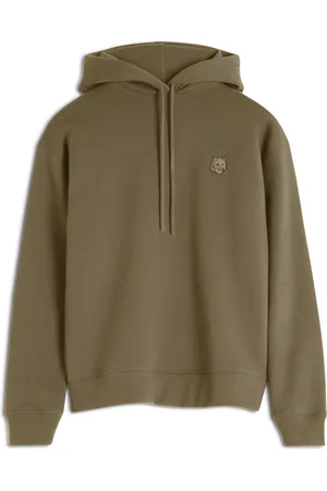 Maison Kitsuné Homme, Sweatshirts et sweats à capuche, Vert, Taille: L Sweat à Capuche Confort Patch Tête de Renard