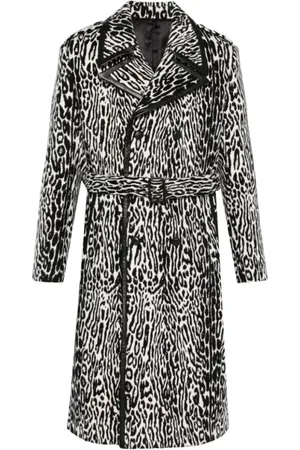 Ernest W. Baker Homme, Manteaux, Noir, Taille: M Manteau en Laine Imprimé Léopard