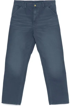 Carhartt Homme, Jeans, Bleu, Taille: W34 Pantalon Utilitaire Bleu Gris avec Logo