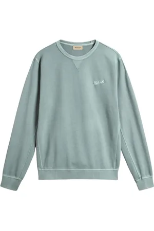 Woolrich Homme, Sweatshirts et sweats à capuche, Bleu, Taille: L Pulls col rond teints en vert clair