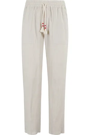 MC2 SAINT BARTH Homme, Pantalons, Blanc, Taille: M Pantalon en lin beige à cordon