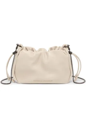Brunello Cucinelli Femme, Sacs, , Taille: ONE Size Sac Bandoulière Amande à Cordon